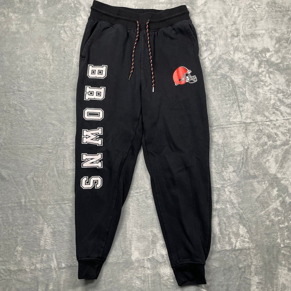 NFL Team‎ Apparel Cleveland Browns Sweatpants Mens S Black Joggers Football Logo